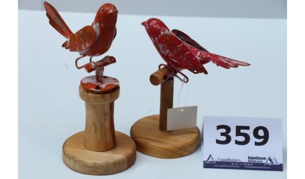 doos inh 24 div decoratieve vogeltjes op stokje, h plm 23cm